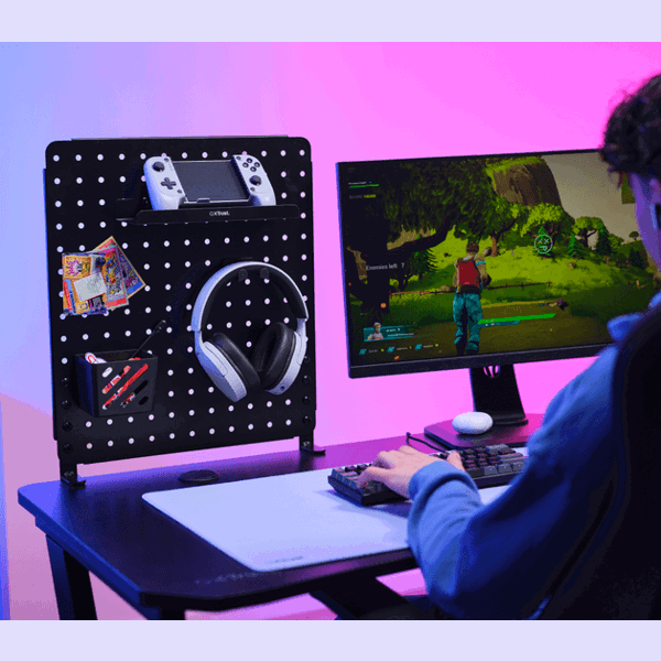 Metal Pegboard Desk Organiser Trust 25668 GXT 724 Vesto, Black