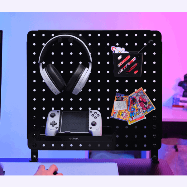 Metal Pegboard Desk Organiser Trust 25668 GXT 724 Vesto, Black