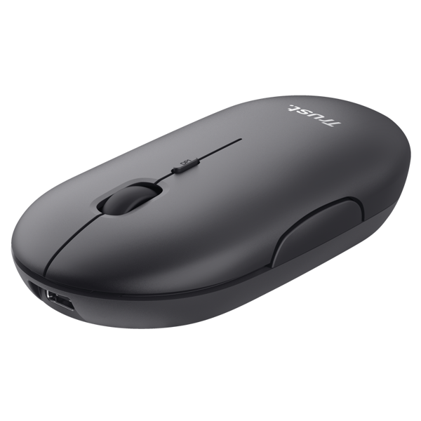მაუსი Trust 24059 Puck Ultra-Thin, Wireless, USB, Bluetooth, Mouse, Black