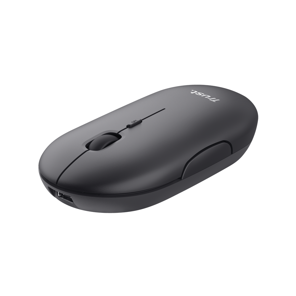 Mouse Trust 24059 Puck Ultra-Thin, Wireless, USB, Bluetooth, Black