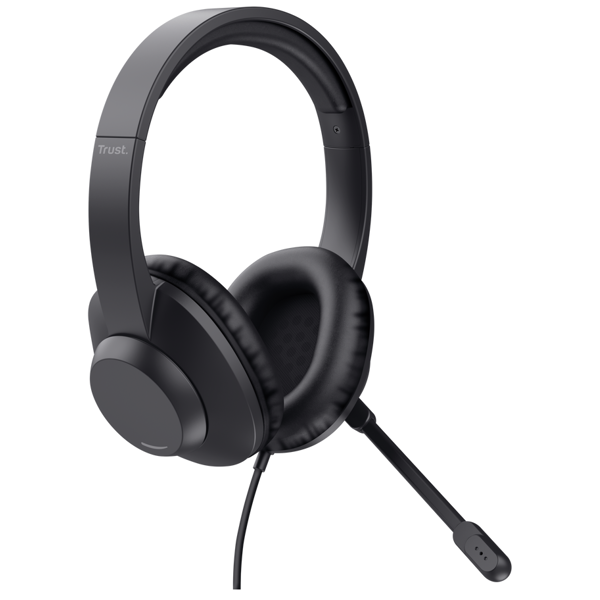 Headset Trust 25461 AYDA MAX, Wired, USB-C, USB, Black
