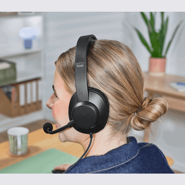 ყურსასმენი Trust 25461 AYDA MAX, Headset, Wired, USB-C, USB, Black