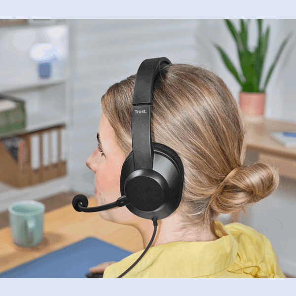 Headset Trust 25462 AYDA MAX, Wired, USB-C, USB, Black