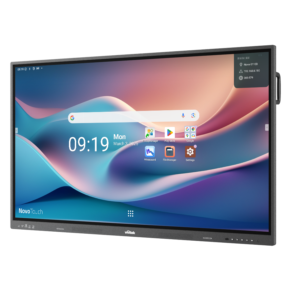 ინტერაქტიული ეკრანი Vivitek BK863I NovoTouch, 86", Android 14, RAM 8GB, 64GB, Smart Board, Silver