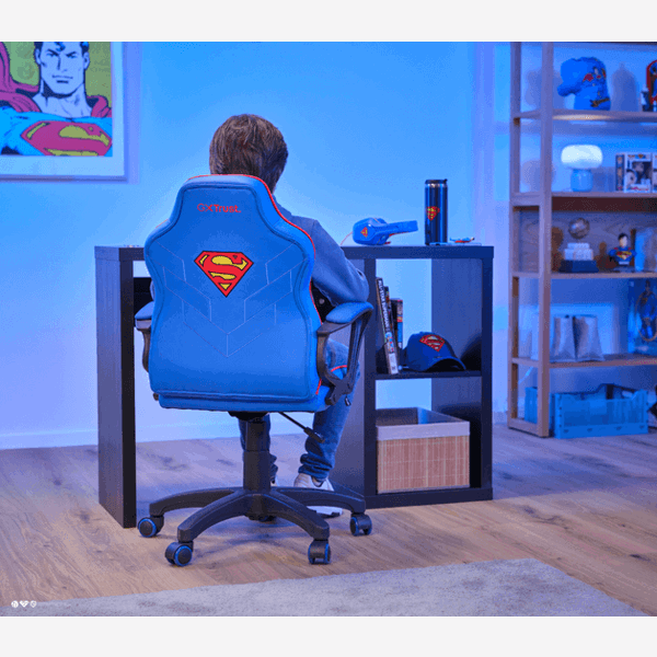 საბავშვო გეიმერული სავარძელი Trust 25741 GXT703SM Revvov Superman, Kids Gaming Chair, Blue