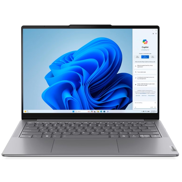 ნოუთბუქი Lenovo 83CV00E9RK Yoga Slim 7 14IMH9, 14", Ultra 7-155H, 16GB, 512GB SSD, Integrated, Luna Grey