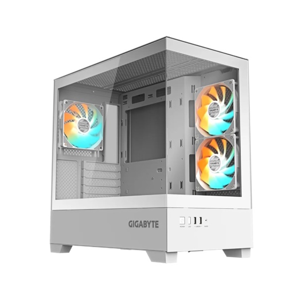 ქეისი Gigabyte C201PI PANORAMIC ICE, Computer Case, MidiT, Mini ITX, ATX, 2xUSB 3.0, White