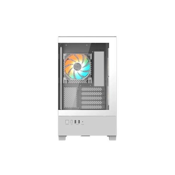 ქეისი Gigabyte C201PI PANORAMIC ICE, Computer Case, MidiT, Mini ITX, ATX, 2xUSB 3.0, White