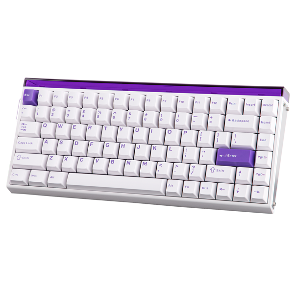 კლავიატურა Aula HERO 84, Black King Magnetic Switch, Wired, USB, RGB, Mechanical Gaming Keyboard, White/Purple