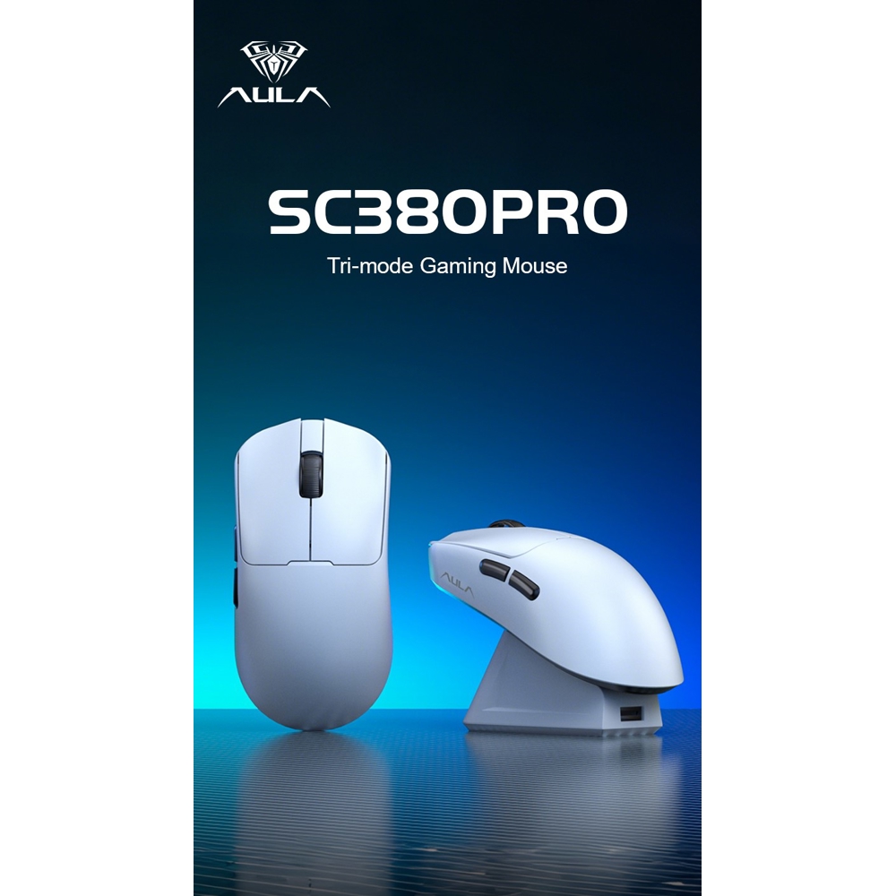 Gaming Mouse Aula SC380Pro, Wireless, USB, Bluetooth, White