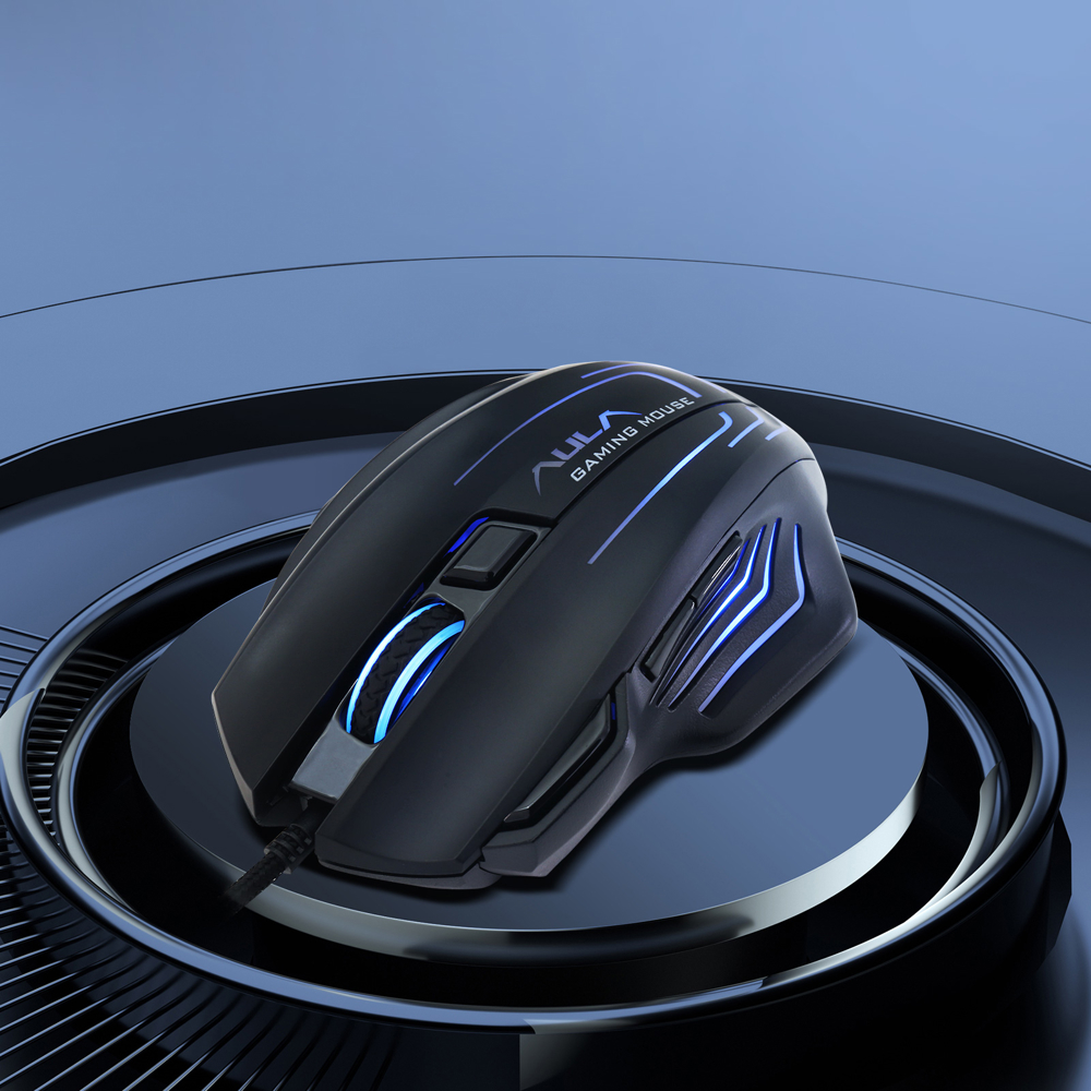 მაუსი Aula S18 Black-Rainbow, Wired, USB, Gaming Mouse, Black