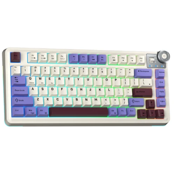 Mechanical Gaming Keyboard Aula AU75 Gasket, Reaper Switch, Wireless, USB, Bluetooth, RGB, Beige