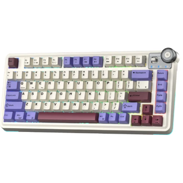 Mechanical Gaming Keyboard Aula AU75 Gasket, Reaper Switch, Wireless, USB, Bluetooth, RGB, Beige