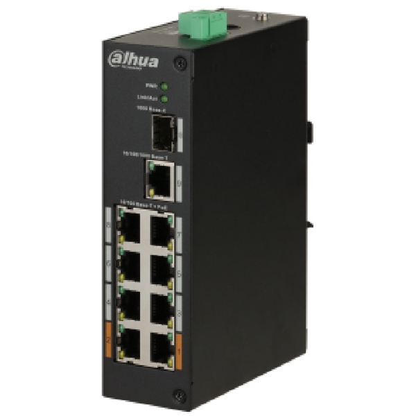 სვიჩი Dahua DH-PFS3110-8ET-96, 6-Port, PoE+ Switch, Black