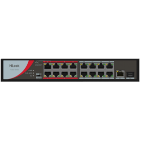 სვიჩი HiLook NS-0318P-130(B), 16Port, PoE+ Switch, Black