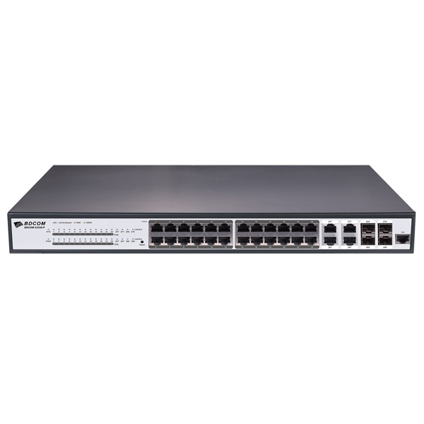 სვიჩი BDCOM S2528-P, 24 Port, Switch, Black
