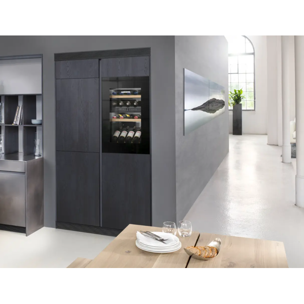 ჩასაშენებელი ღვინის მაცივარი Liebherr EWTgb 1683 Vinidor, 105L, G, 32Db, Built-in Wine Refrigerator, Silver/Black