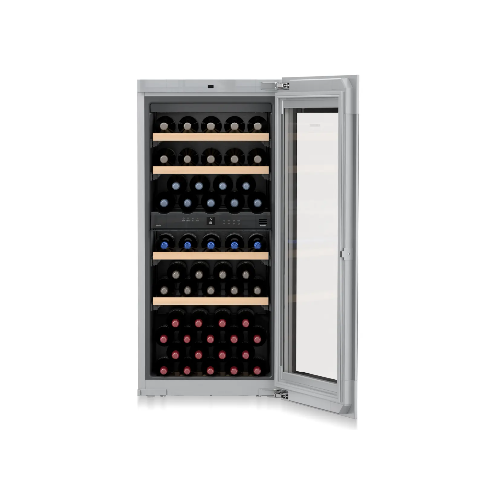ჩასაშენებელი ღვინის მაცივარი Liebherr EWTgb 2383 Vinidor, 171L, G, 31Db, Built-in Wine Refrigerator, Silver/Black
