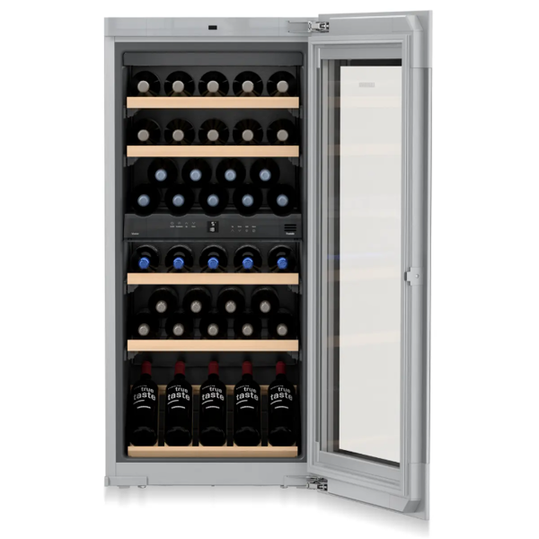 ჩასაშენებელი ღვინის მაცივარი Liebherr EWTgb 2383 Vinidor, 171L, G, 31Db, Built-in Wine Refrigerator, Silver/Black