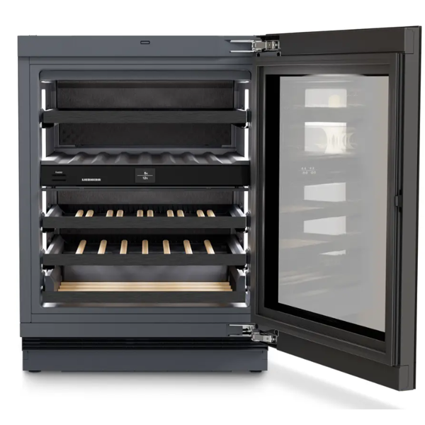 ჩასაშენებელი ღვინის მაცივარი Liebherr UWgbi 3682 Vinidor Selection, 95L, E, 32Db, Built-in Wine Refrigerator, Black