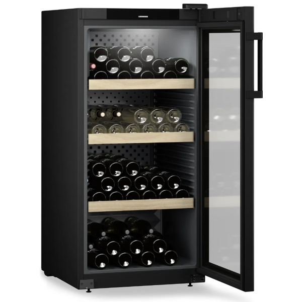 ღვინის მაცივარი Liebherr WPbl 4201 GrandCru, 272L, E, 38Db, Wine Refrigerator, Black