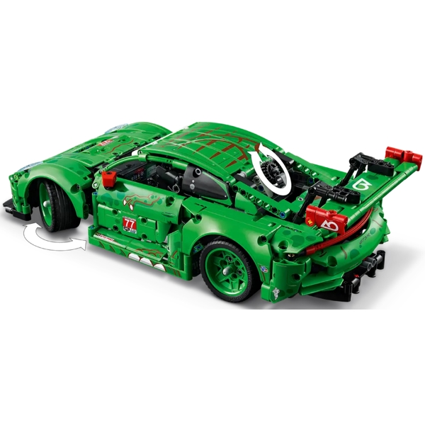 ასაწყობი კონსტრუქცია Lego 42224 Technic, Porsche 911 GT3 R REXY AO Racing Car, Prefabricated Construction, Green