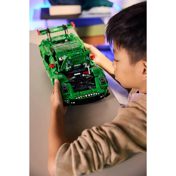 ასაწყობი კონსტრუქცია Lego 42224 Technic, Porsche 911 GT3 R REXY AO Racing Car, Prefabricated Construction, Green