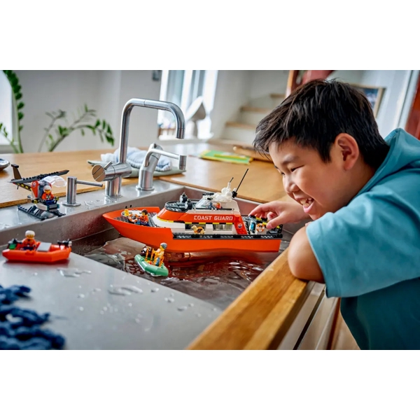 ასაწყობი კონსტრუქცია Lego 60504 Coast Guard Rescue Boat & Helicopter, Prefabricated Construction