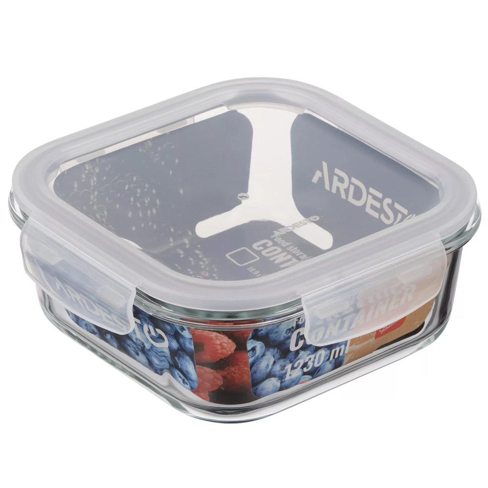 Food Storage Container Ardesto AR1212BSQ Gemini, 1.23l, Transparent