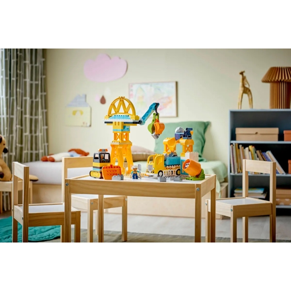 ასაწყობი კონსტრუქცია Lego 10476 DUPLO Town 3 in 1 Construction Site and Vehicles, Prefabricated Construction