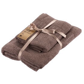 პირსახოცების ნაკრები Ardesto ART2357CA Terry Lotus, 2pcs, Towel Set, Brown