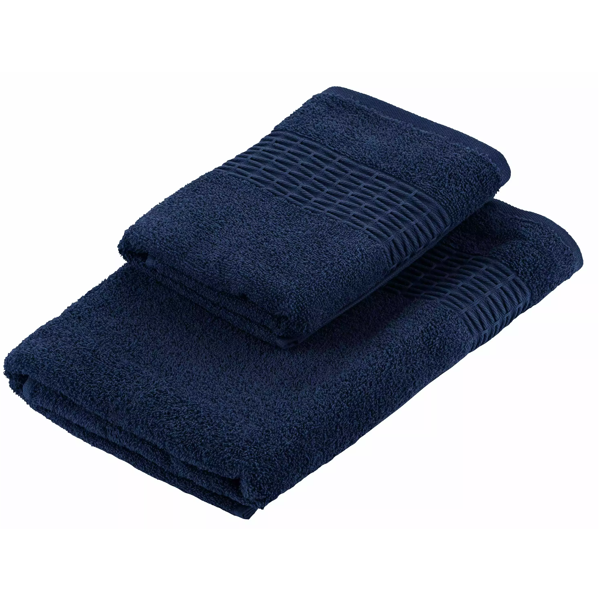 პირსახოცების ნაკრები Ardesto ART2357DB Terry Lotus, 2pcs, Towel Set, Dark Blue