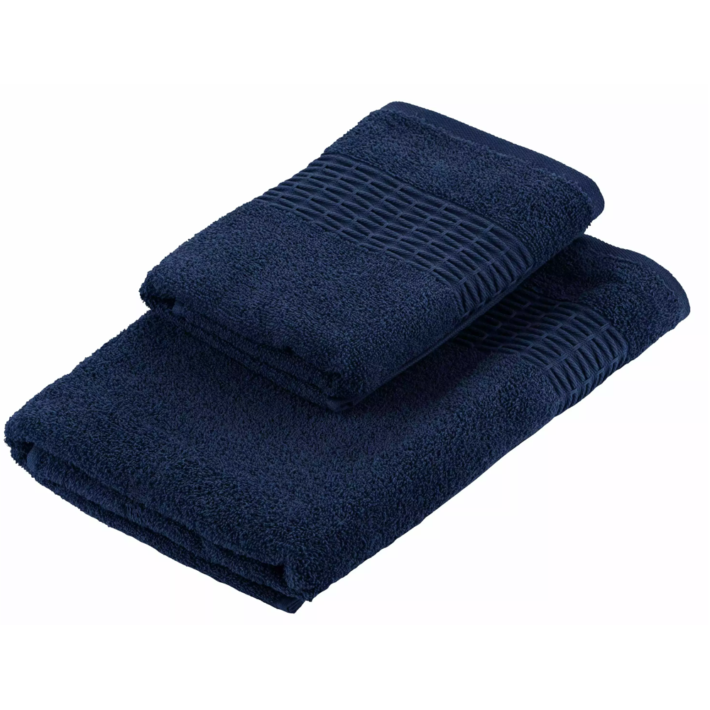 პირსახოცების ნაკრები Ardesto ART2357DB Terry Lotus, 2pcs, Towel Set, Dark Blue