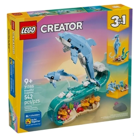 ასაწყობი კონსტრუქცია Lego 31385 Creator Sea Animals: Beautiful Dolphins, Prefabricated Construction