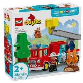 ასაწყობი კონსტრუქცია Lego 10473 DUPLO Town Fire Truck with Hose and Firefighter, Prefabricated Construction