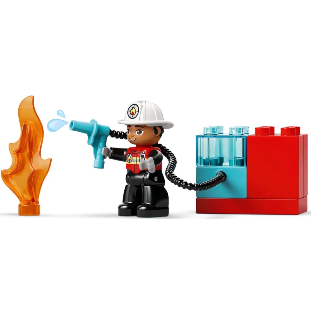 ასაწყობი კონსტრუქცია Lego 10473 DUPLO Town Fire Truck with Hose and Firefighter, Prefabricated Construction