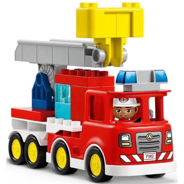 ასაწყობი კონსტრუქცია Lego 10473 DUPLO Town Fire Truck with Hose and Firefighter, Prefabricated Construction