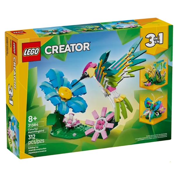 ასაწყობი კონსტრუქცია Lego 31384 Creator Wild Animals: Colorful Hummingbird, Prefabricated Construction