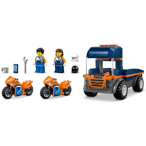 ასაწყობი კონსტრუქცია Lego 60491 City Motorcycle Transporter, Prefabricated Construction