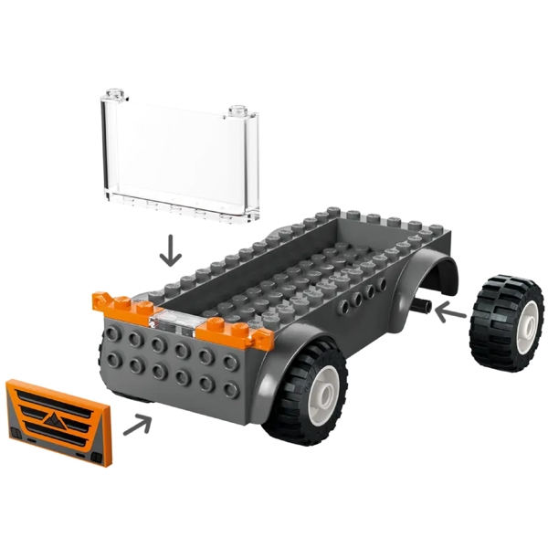 ასაწყობი კონსტრუქცია Lego 60491 City Motorcycle Transporter, Prefabricated Construction