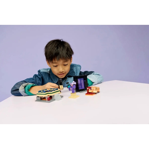 ასაწყობი კონსტრუქცია Lego 21584 Minecraft Nether & End Portal Journey, Prefabricated Construction