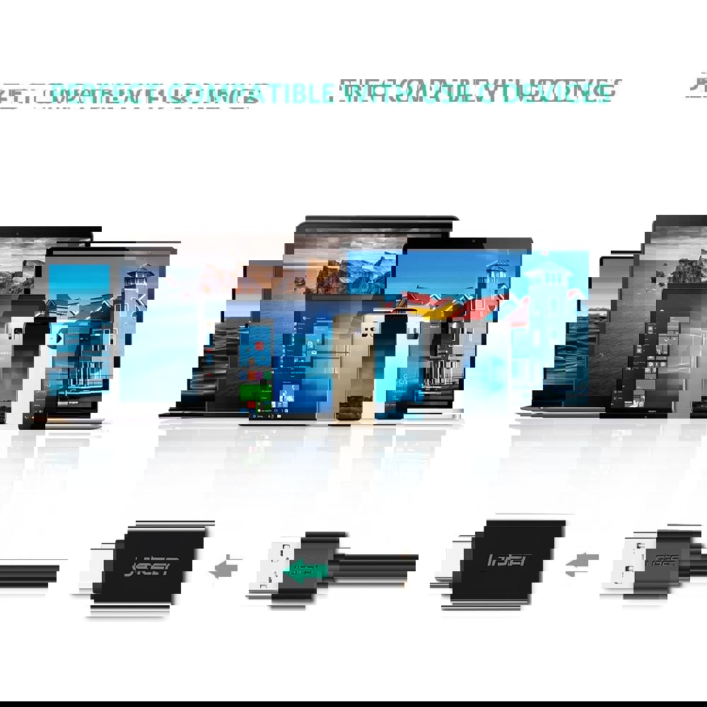 Type-C 3.1 Male To USB 3.0 female Adapter UGREEN US173 (20808), Black