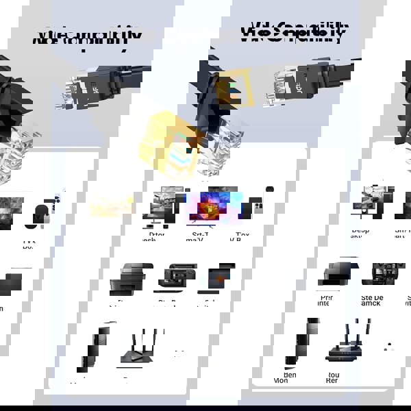 CAT7 LAN Cable UGREEN NW106 (11262), 3m, Black