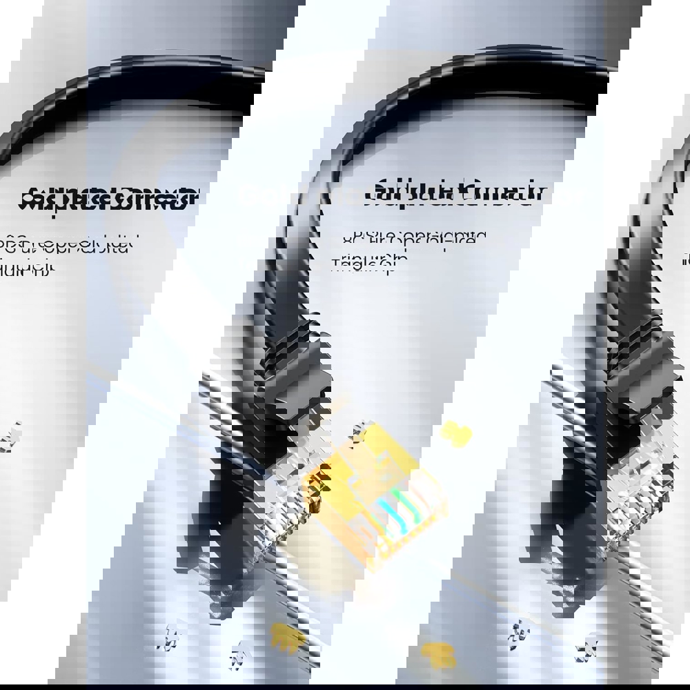 ქსელის კაბელი UGREEN NW106 (11263), CAT7 Patch Cord LAN Cable, 5m, Black