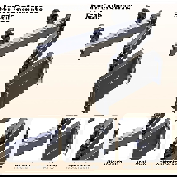 პლანშეტის დამჭერი UGREEN LP904 (55443), Car Headrest Tablet Holder, Black/Grey