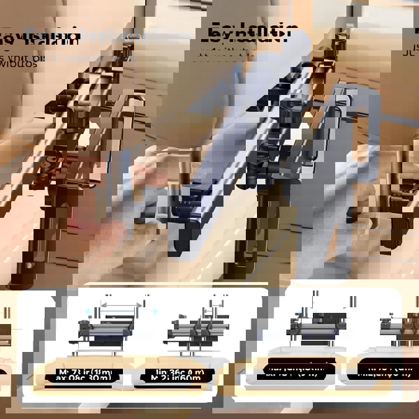 პლანშეტის დამჭერი UGREEN LP904 (55443), Car Headrest Tablet Holder, Black/Grey