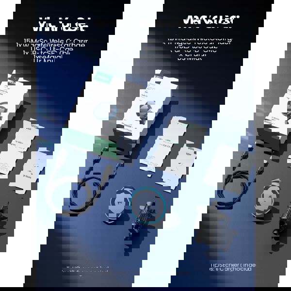 მანქანის უსადენო დამტენი UGREEN 35970 Qi2, 15W, Wireless Car Mount Charger, Black/Grey