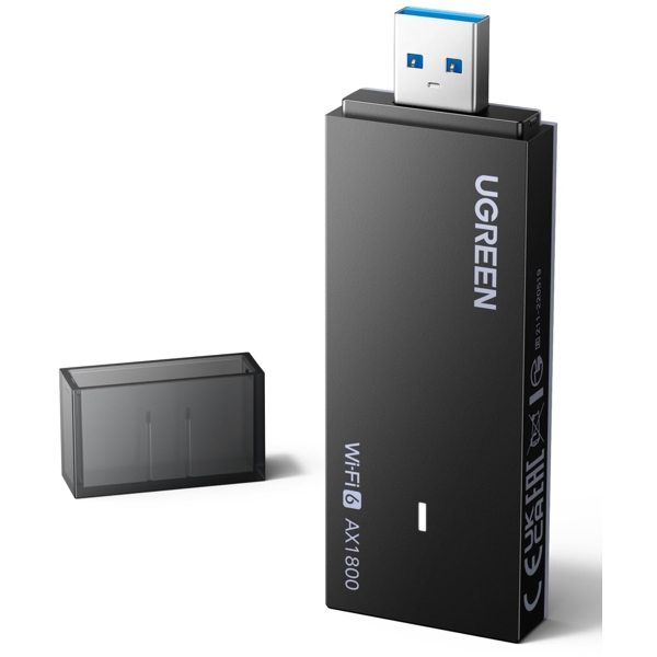 WIFI ადაპტერი UGREEN 65225 AX1800, 1201Mbps, USB Wifi6 Adapter, Black