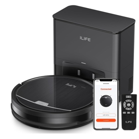 Self-Empty Robotic Vacuum Cleaner Ilife V9 Pro, 3000Pa, Gyroscope Navigation, With APP Control, Black