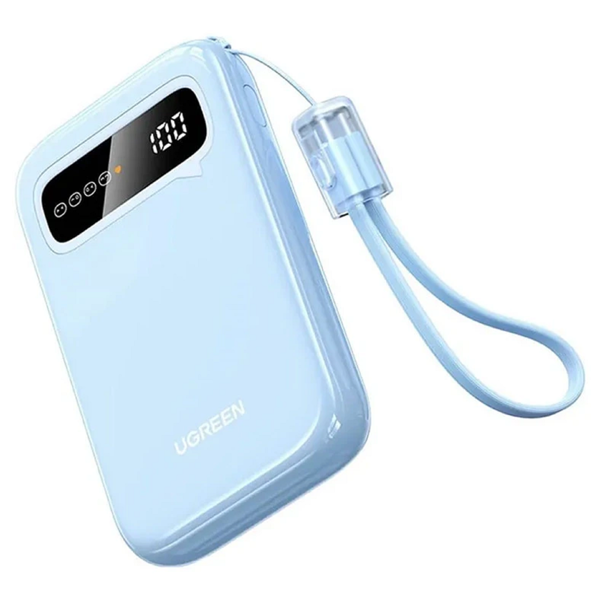 პორტატული დამტენი UGREEN PB522 (45423B), 10000mAh, USB, Type-C, Power Bank, Blue